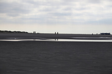 Wattenmeer, Strand bei Ebbe and der Nordsee Küste bei Sonnenschein