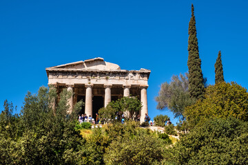 Ancient Temple of Hephaestus, Hephaisteion, in Athenian Agora archeological area of Athens, Greece
