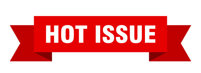 hot issue ribbon. hot issue isolated band sign. hot issue banner