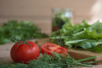 fresh vegetables on the kitchen table