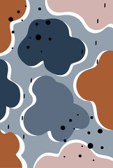 Trendy abstract cloud background in Scandinavian style.