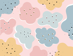 Trendy abstract cloud background in Scandinavian style.