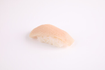 Hamachi sushi , Japanese food yellowtail sushi isolated in white background
