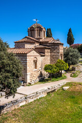 Eastern Orthodox Church of the Holy Apostles, known as Holy Apostles of Solaki, in ancient Athenian Agora archeological area in Athens, Greece