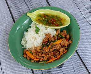 Thai Mixed Dishes of Soups and Rice 