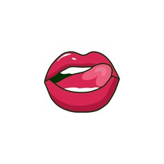 Sexy women's lips logo and icon