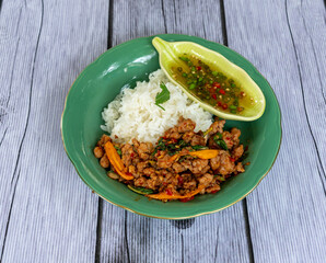 Thai Mixed Dishes of Soups and Rice 