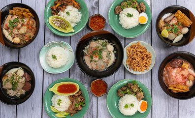 Thai Mixed Dishes of Soups and Rice 