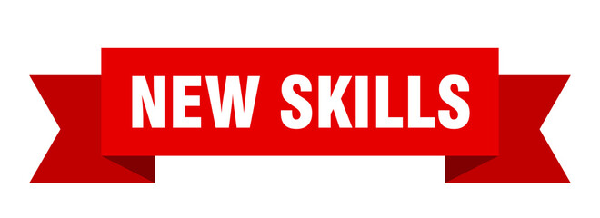 new skills ribbon. new skills isolated band sign. new skills banner