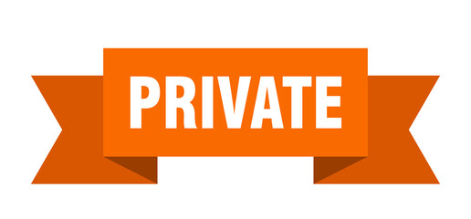private ribbon. private isolated band sign. private banner