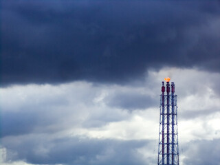 Pipe line and column tower in petrochemical plant normal