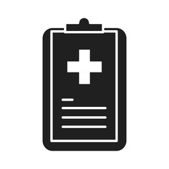 clipboard report healthcare medical and hospital pictogram silhouette style icon