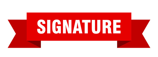 signature ribbon. signature isolated band sign. signature banner
