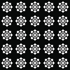seamless geometric shape pattern. traditional islamic geometric pattern. black and white vector drawn. 