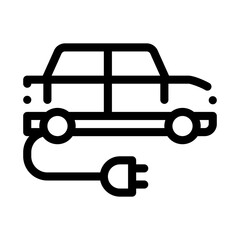 electro car charging socket icon vector. electro car charging socket sign. isolated contour symbol illustration