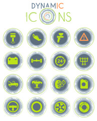 Car service simply dynamic icons