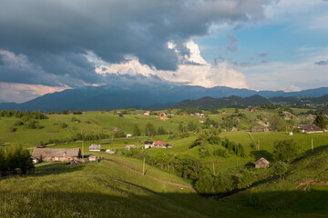 Mountain village in spring season