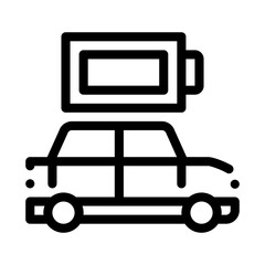 electro car full battery icon vector. electro car full battery sign. isolated contour symbol illustration
