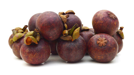 Mangosteen on white background