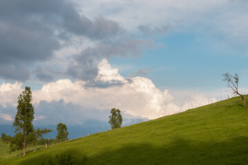 Mountain village in spring season