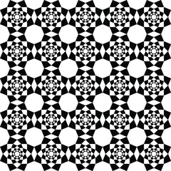 seamless geometric shape pattern. traditional islamic geometric pattern. black and white vector drawn. 