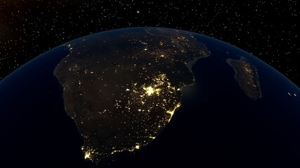 North Africa from space 3d render