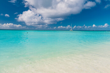 Naklejka na ściany i meble tropical island of the Caribbean, with blue sea and white beaches Anguilla
