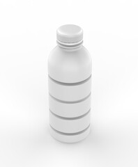 Bottles for water, juice and other drink isolated on a white background. 3d rendering