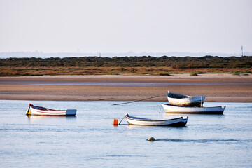 Fishing boat beach in Puerto Real in Cadiz. Andalusia. Spain. Europe.