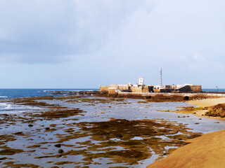 San Sebastian castle in the bay of Cadiz capital. Andalusia. Spain. Europe.
