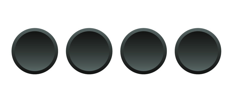The basis for the buttons. Buttons realistic, black, concave, isolated on a white background. Vector illustration, eps 10.