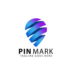 Abstract Pin Mark Navigation Logos Design Vector Illustration Template