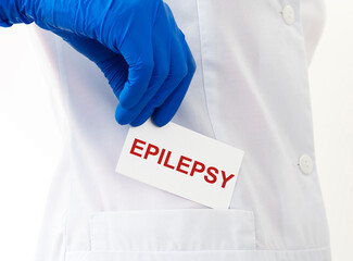 Conceptual image with Epilepsy inscription word. Medical Conceptual of epilepsy