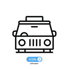 Obraz premium taxi line icon vector isolated on white background.