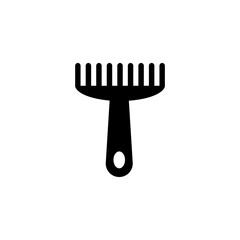 Animal Pet Comb, Puppy Dog Grooming. Flat Vector Icon illustration. Simple black symbol on white background. Animal Pet Comb, Puppy Dog Grooming sign design template for web and mobile UI element.
