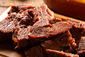 Beef prime rib with manioc and flours.