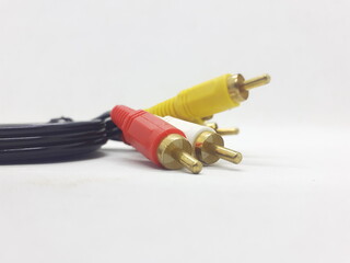 Electronic Connector Cable in White Isolated Background