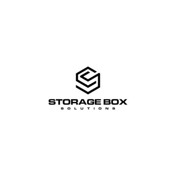 Creative modern storage box logo design template