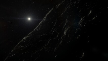 Universe filled with stars. Cosmic landscape, beautiful science fiction wallpaper with endless deep space. 3D render