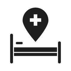 bed location pointer healthcare medical and hospital pictogram silhouette style icon