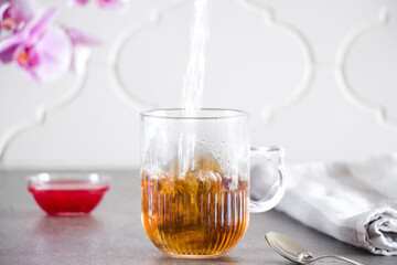 tea in glass jar