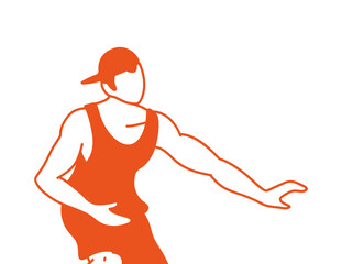 basketball player man with aerodynamic position vector design