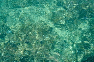 Turquoise blue sea water as a natural background texture.