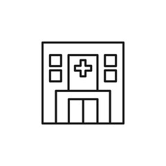 Hospital icon flat vector illustration
