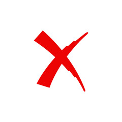 Fototapeta premium Red cross sign vector design. rejection symbol.