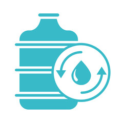 bottle water drop pure nature liquid blue silhouette style icon