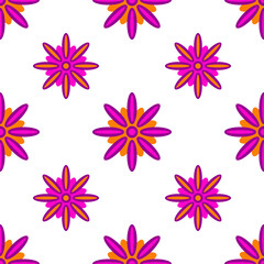 seamless pattern with pink fancy flowers