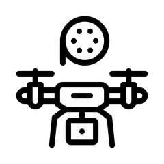 drone record movie icon vector. drone record movie sign. isolated contour symbol illustration