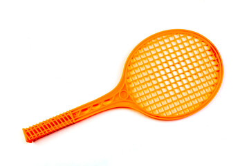 Tennis rackets , isolated on white. Top view with copy space.