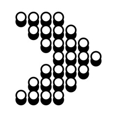 dotted play arrow icon, line style